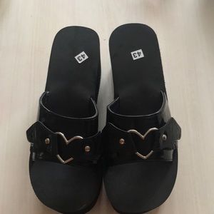 Sweet Wing Punk Goth Platform Slide Sandals